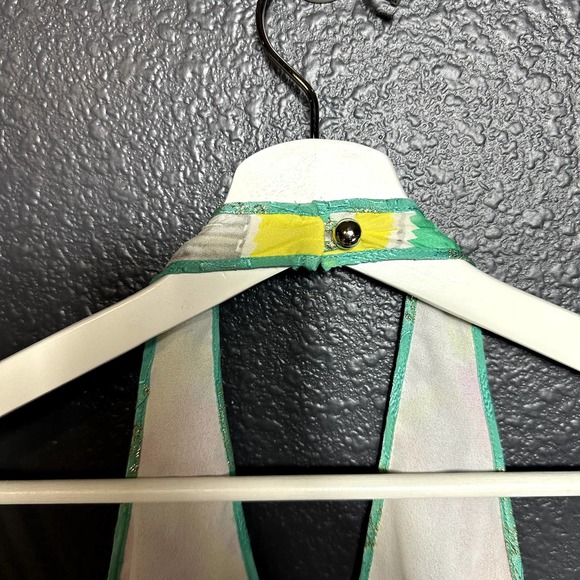 Milly Of New York Women's Multicolor Abstract Print Silk Halter Top Size 4 - Picture 9 of 10